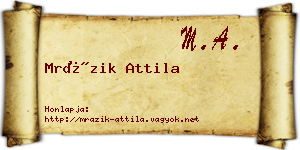 Mrázik Attila névjegykártya